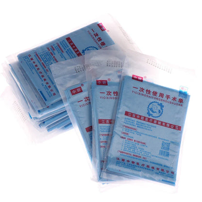 40PCS Disposable Surgical Drapes – Sterile Non-Woven Surgical Sheets, Blue 600x600mm with Hole