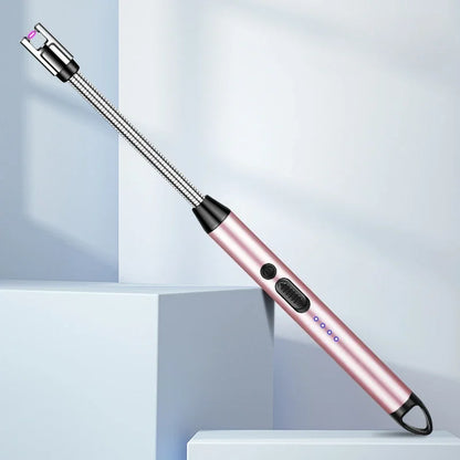 Type-C Rechargeable 360° Curved Windproof Plasma Lighter – Flameless USB BBQ & Kitchen Candle Ignition Electric Arc Lighter