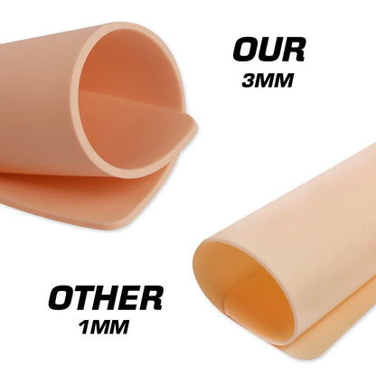 Tattoo Practice Skin 3MM Thick – Double-Sided Silicone Fake Skin for Beginners (1/3/5/8/10/15PCS)