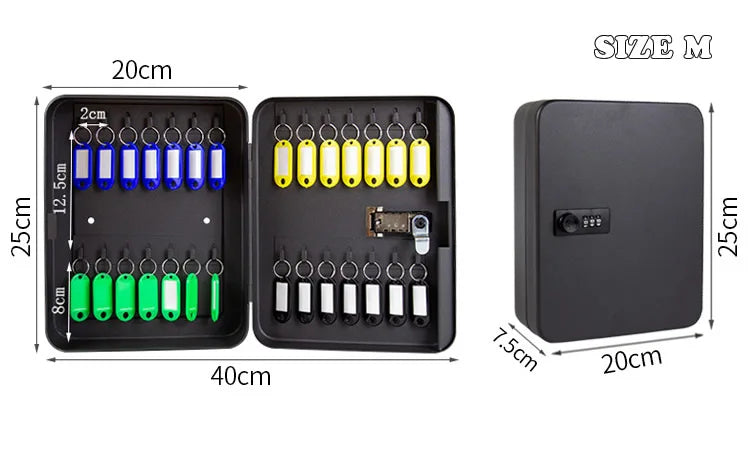 Password Key Lock Box — Multi-Key Safe Organizer for Home, Office, Car, and Factory Use