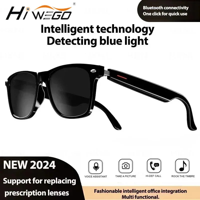 Hiwego Smart Music Sunglasses with Bluetooth Earphones – Wireless HIFI Headset for Driving & Hands-Free Calls