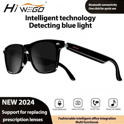 Hiwego Smart Music Sunglasses with Bluetooth Earphones – Wireless HIFI Headset for Driving & Hands-Free Calls