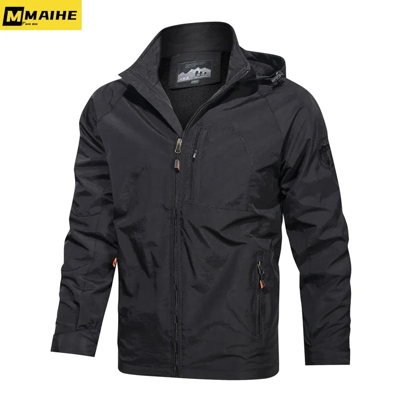 Men’s Outdoor Hiking Jacket - Breathable Waterproof Windbreaker for Camping, Trekking and Travel