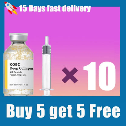 Collagen Silk Peptide Face Ampoule - Anti Aging Serum for Skin Lifting, Firming, Tightening & Deep Hydration