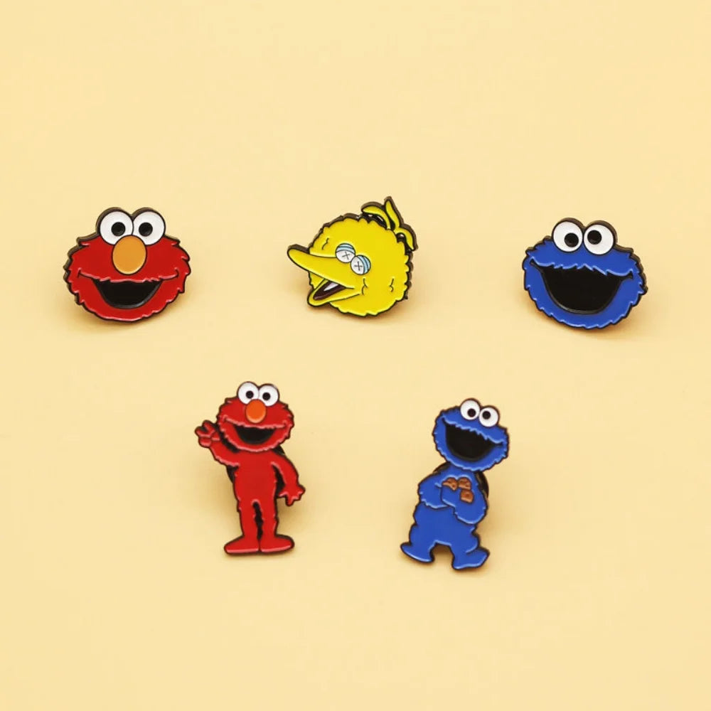 5-Piece Cartoon Animal Enamel Pins - Cute Anime Lapel Badges for Clothing & Accessories