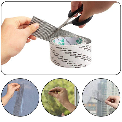 200*5cm Window Mosquito Net Repair Tape | Self-Adhesive Window Screen Patch | Strong Anti-Insect Fly Mesh Repair for Broken Holes