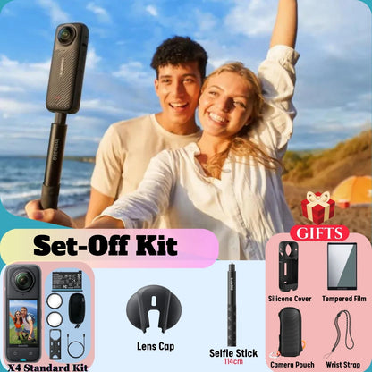 Insta360 X4 8K 360 Action Camera – 72MP, Active HDR, Waterproof, AI Powered with 2.5'' Touchscreen