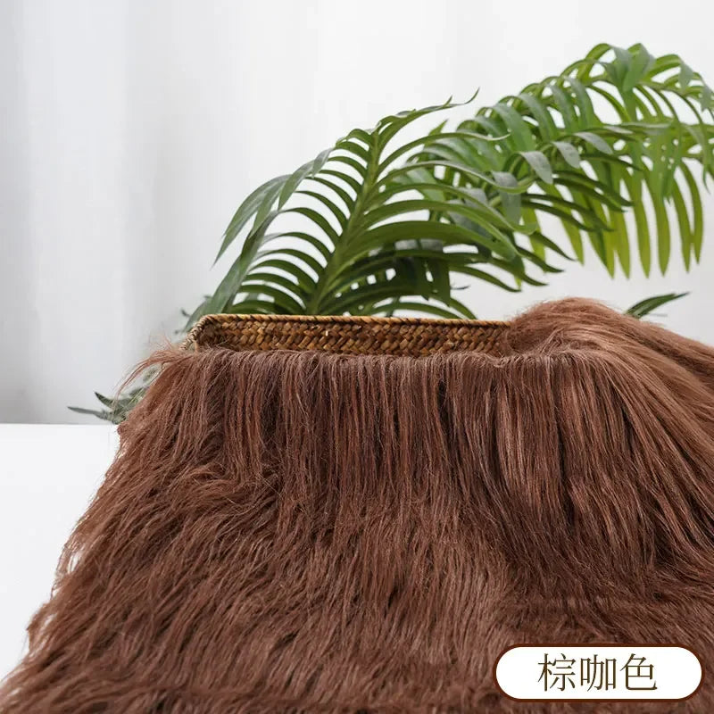 25x45cm Long Hair Faux Fur Fabric — DIY Animal Suit, Doll Hair, Beard Craft Material for Patchwork, Garment Sewing Accessories