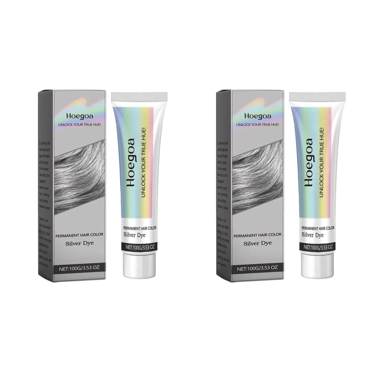 Gray Hair Dye Cream - Smoky Silver Gray Permanent Hair Color Wax for Women & Men
