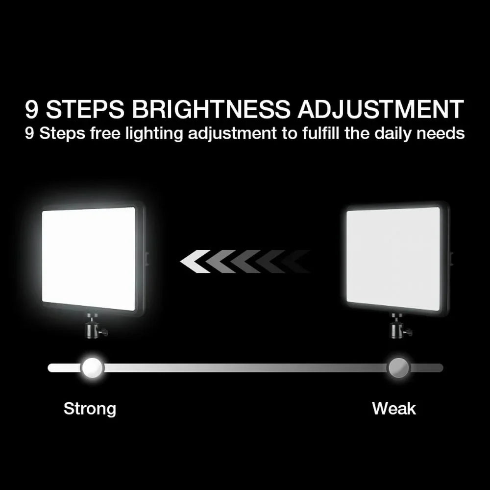 High Power 352-LED Video Light Panel – 2800K-7000K Adjustable Studio Fill Lamp with Light Stand for Live Streaming Photography