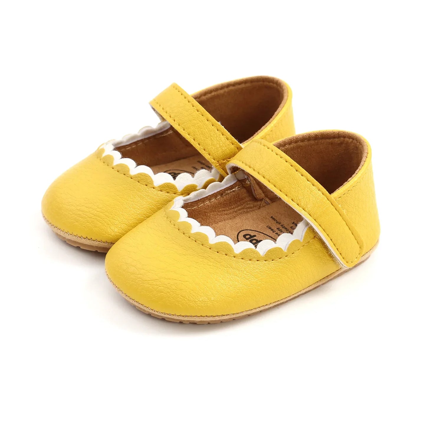 Meckior Baby Boys & Girls Shoes - Infant Leather with Rubber Sole, Anti-Slip Toddler First Walkers, Newborn Princess Crib Shoes