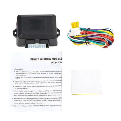 Car Power Window Closer for 4 Doors – Remote Auto Close Windows Module and Alarm System Accessory