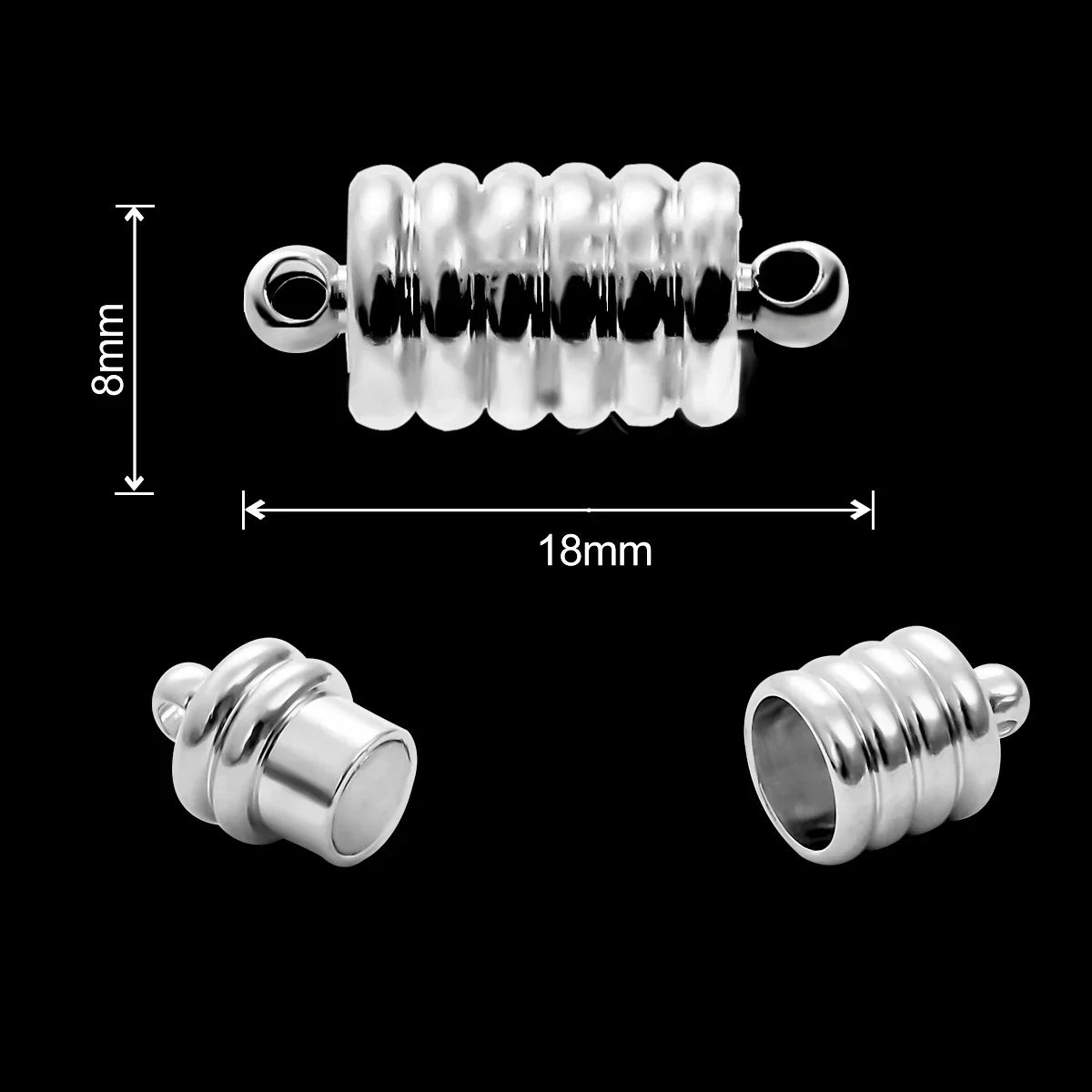 Magnetic Jewelry Clasps - Strong Buckle Connectors with Lobster Clasps for DIY Bracelets, Necklaces & Jewelry Making