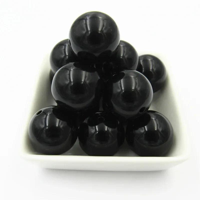 Acrylic Chunky Round Beads - 6mm to 20mm Solid Bubblegum Beads for DIY Handmade Jewelry & Craft Making