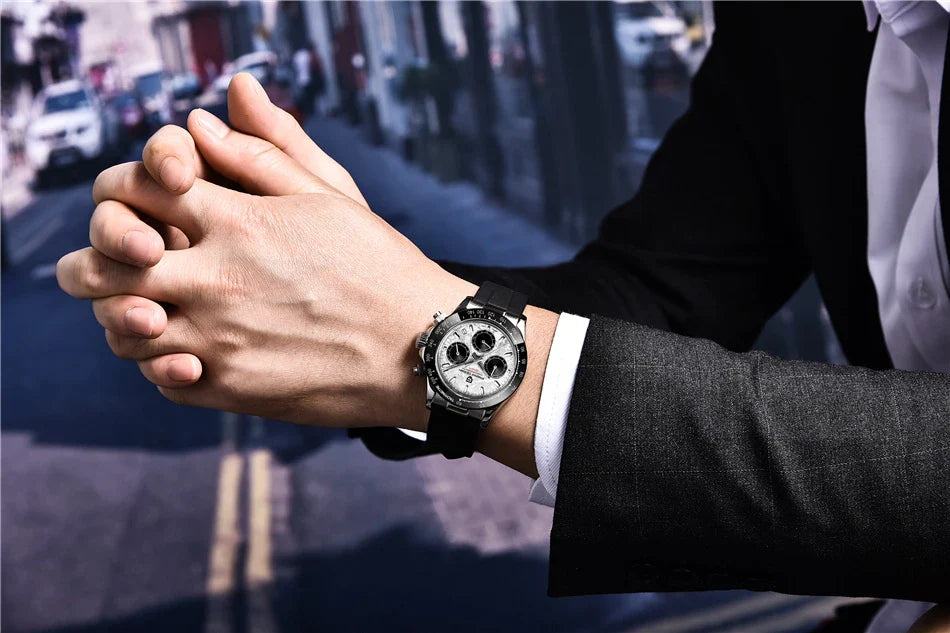 40mm PAGANI DESIGN V2 Men’s Quartz Watch – Sapphire Retro Chronograph Stainless Steel Waterproof