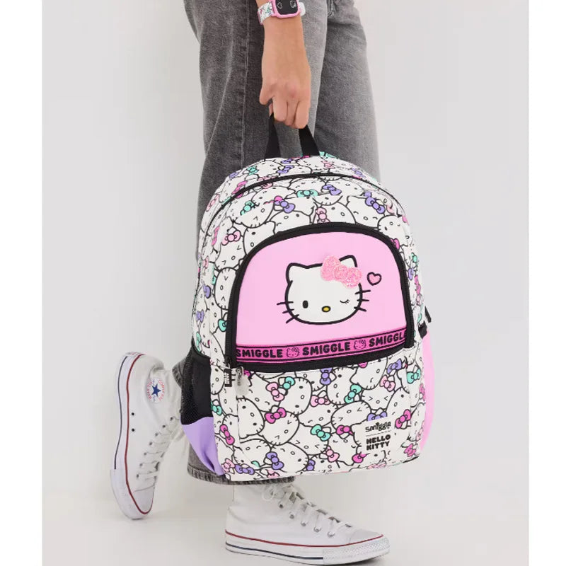 Sanrio Hello Kitty Elementary School Backpack — Ultra-Lightweight Kids Backpack with Pen Box and Lunch Bag, Reduce Burden, Perfect Gift for Girls