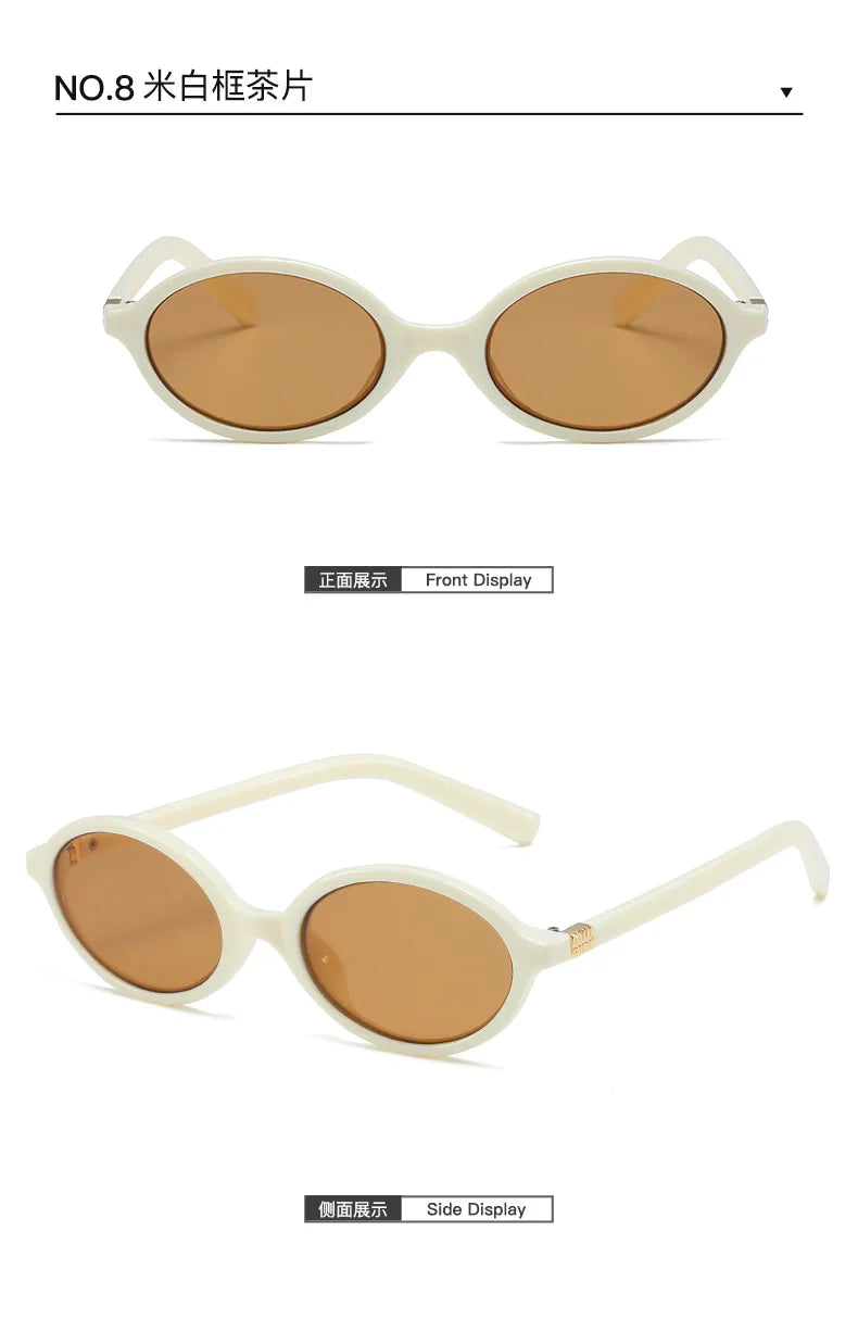 Fashion Oval Retro Sunglasses for Women – Simple Literary Design, Small Frame UV400 Luxury Travel Eyewear
