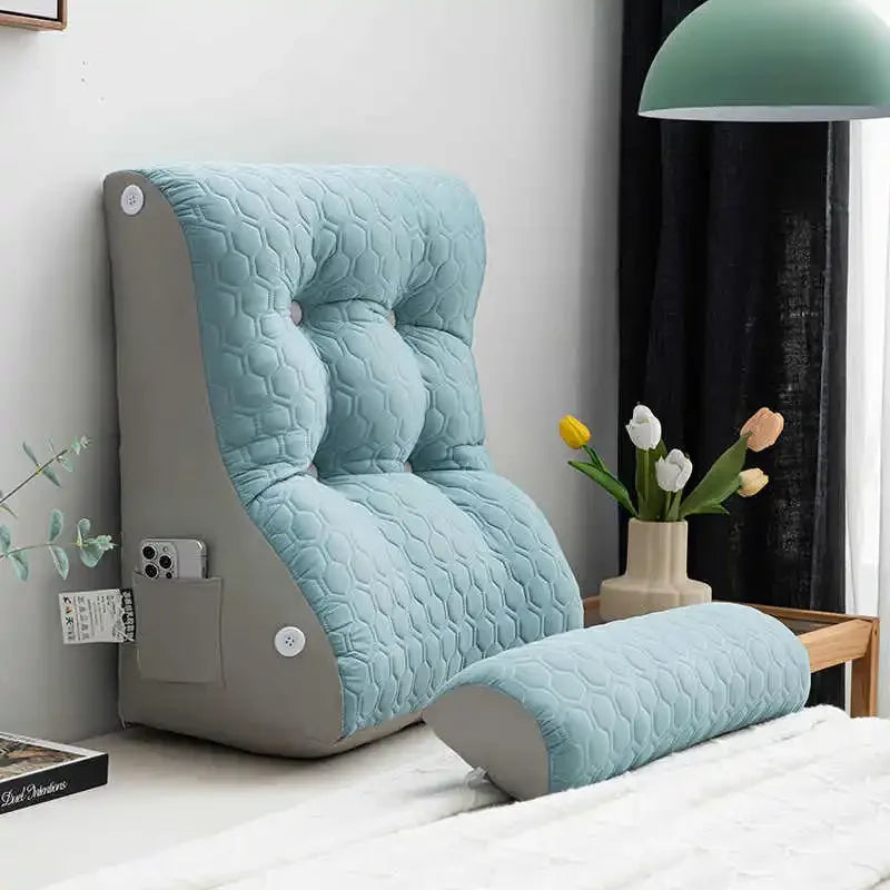 Soft Lumbar Bedside Cushion – Wedge Pillow for Back Support, TV Lounger & Reading, Decorative Bed Pillow