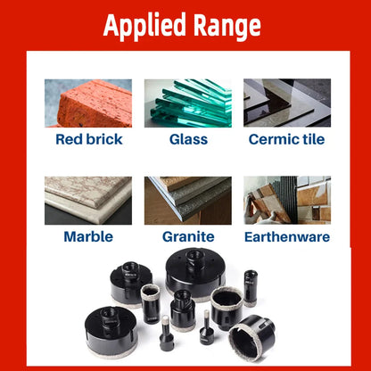 Diamond Brazed Dry Core Drill Bit 6–100mm Hole Saw (1pc) — For Porcelain Tile, Marble, Glass & Granite Cutting