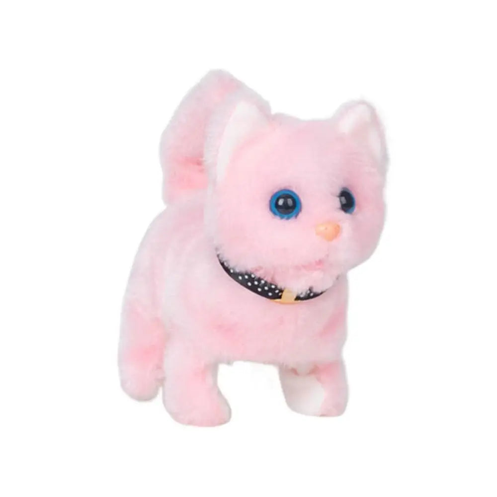Electronic Voice Control Robot Cat Toy - Walking Plush Meowing Simulation for Kids
