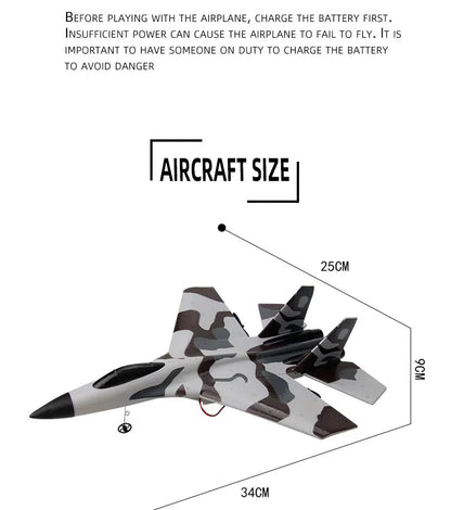 RC SU-35 Foam Fighter Jet – 2.4G Remote Control Glider Airplane Toy for Kids & Boys