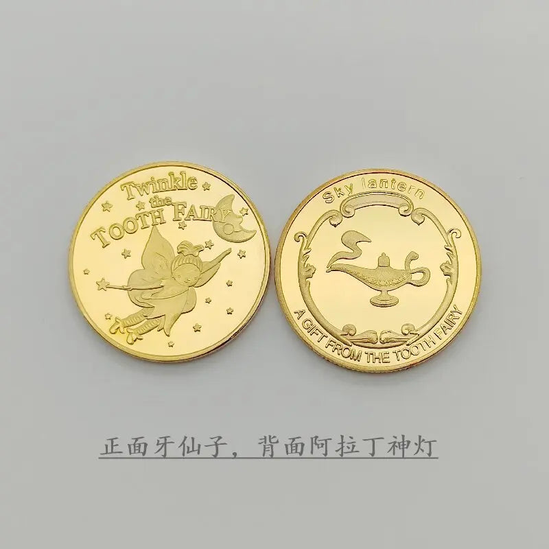 Tooth Fairy Gold Plated Commemorative Coin – Metal Keepsake Gift for Kids Tooth Collection