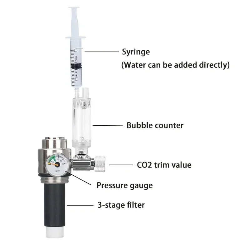 Aquarium CO2 Generator System Kit – Stainless Steel CO2 Cylinder & Carbon Dioxide Reactor for Plants & Fish