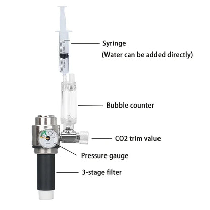 Stainless Steel Aquarium CO2 Generator Kit – Carbon Dioxide Reactor System for Planted Fish Tank Growth & Maintenance
