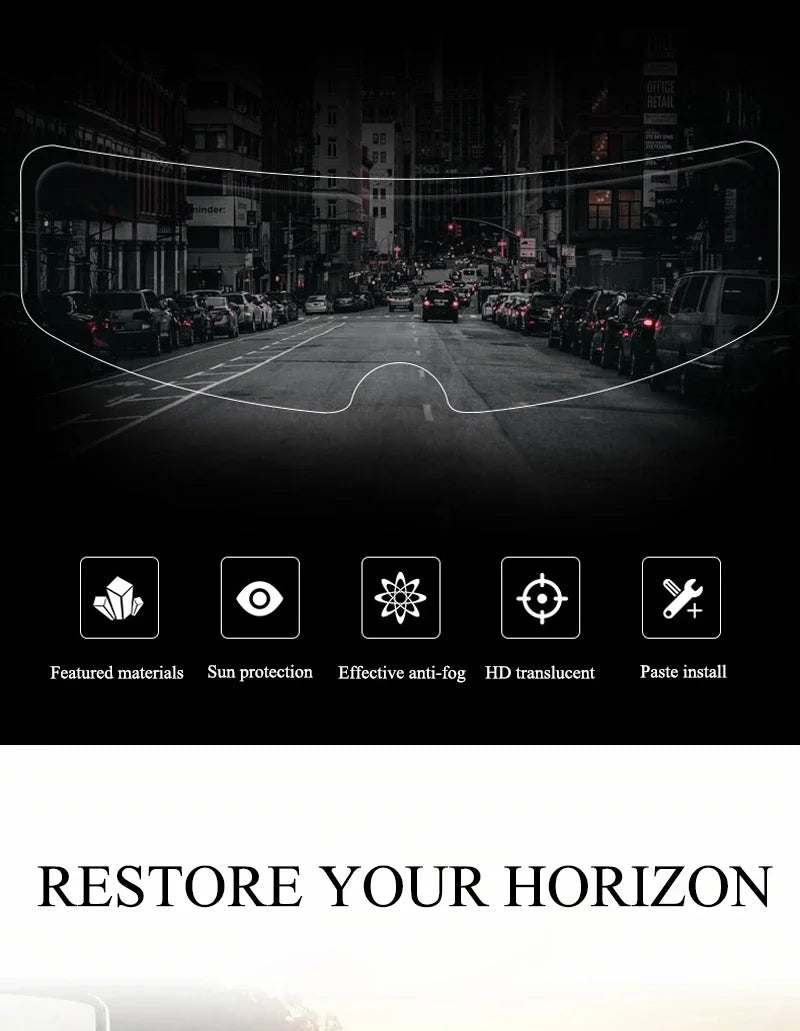 Motorcycle Helmet Mirror Rainproof Film – Anti-Fog Sticker for High Definition Visibility, Universal Motorcycle Accessories