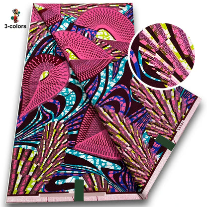 Premium Gold Print Pagne Fabric - 100% Cotton African Real Wax Ankara Grand SUP Nigerian Fabric