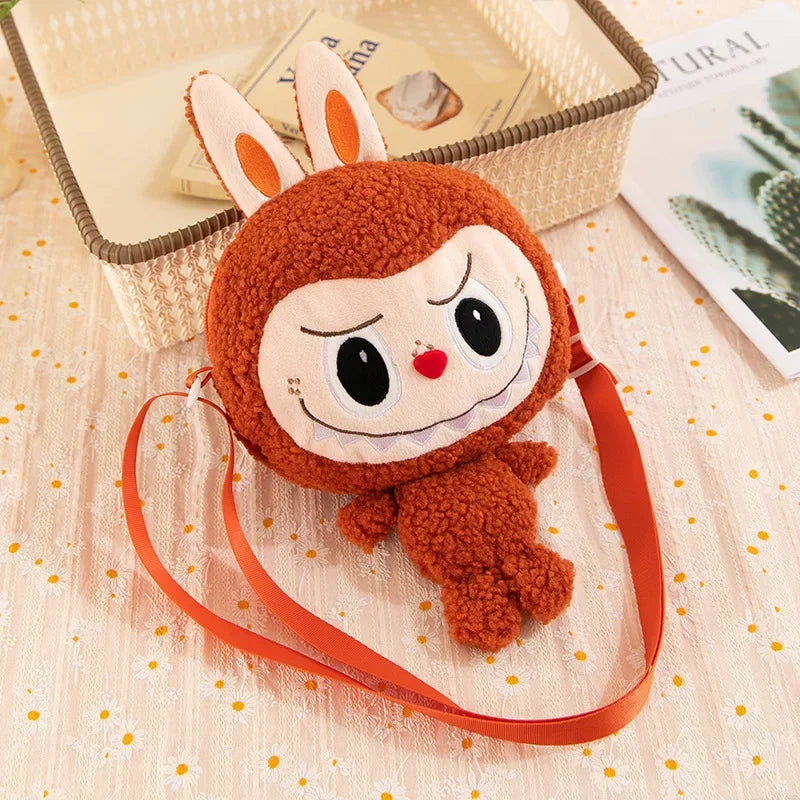 30cm Labubu Cartoon Cute Doll Backpack – Shoulder Crossbody Toy Pouch for Outdoor Travel, Christmas Gift