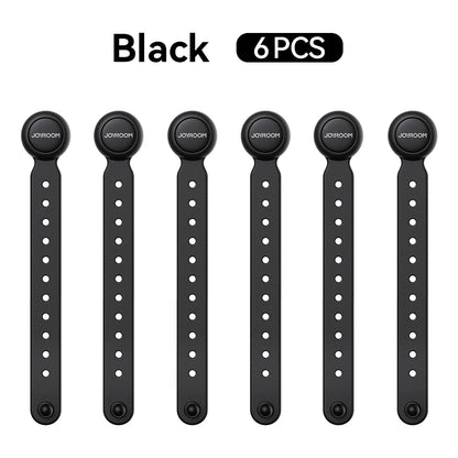 Joyroom Magnetic Cable Management Ties – 12/6PCS Adjustable Wire Organizer with Hook & Loop Straps for Home