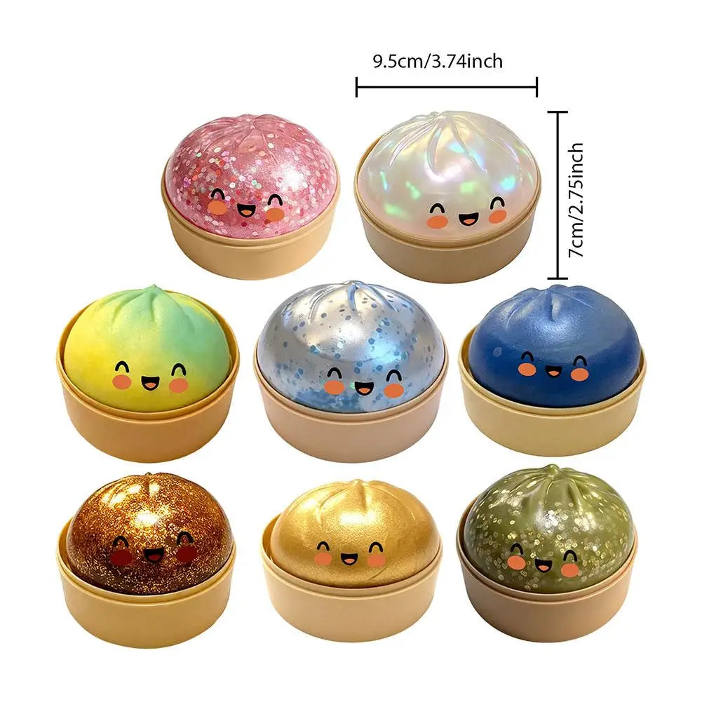 Realistic Giant Dumpling Squishy Toy – Soft TPR Bamboo Steamer Fidget Stress Relief & Creative Gift