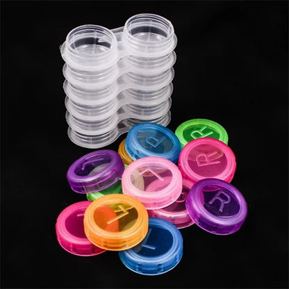 Colorful Clear Contact Lens Case Travel Kit – Portable Soak Storage Holder Container (Random Color)