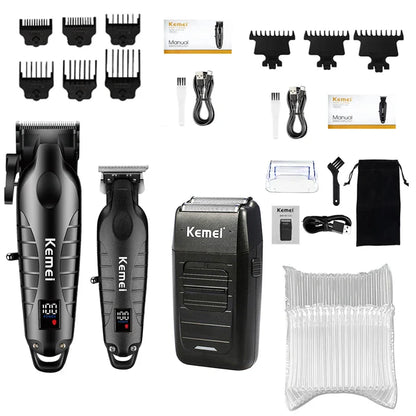 Kemei Hair Clipper Kit — Electric Trimmer & Shaver for Men, KM-2290/2293/1102