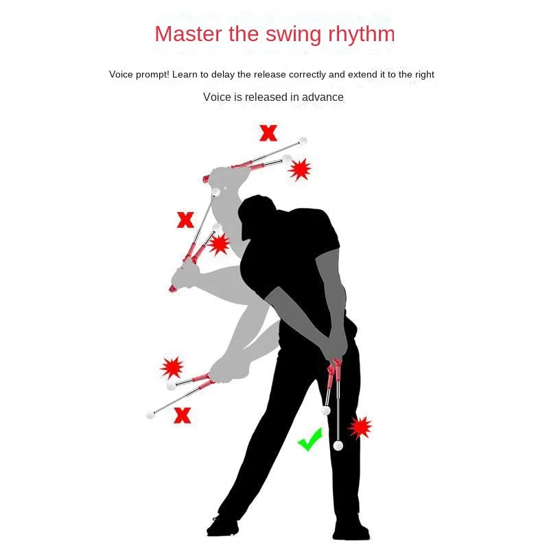 PGM Golf Retractable Swing Practice Stick – Indoor Golf Sound Assistant for Practitioners, Model HGB022
