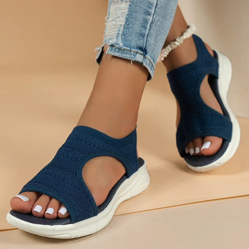 2024 Women’s Summer Mesh Platform Sandals – Open Toe Wedge Casual Shoes, Lightweight Zapatillas Mujer