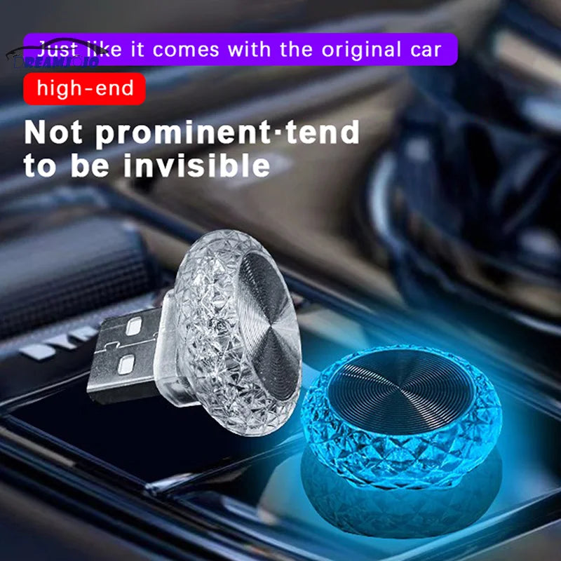 Portable Car USB LED Ambient Light - Mini Decorative Atmosphere Lamp for Auto Interior & Computer Plug-and-Play