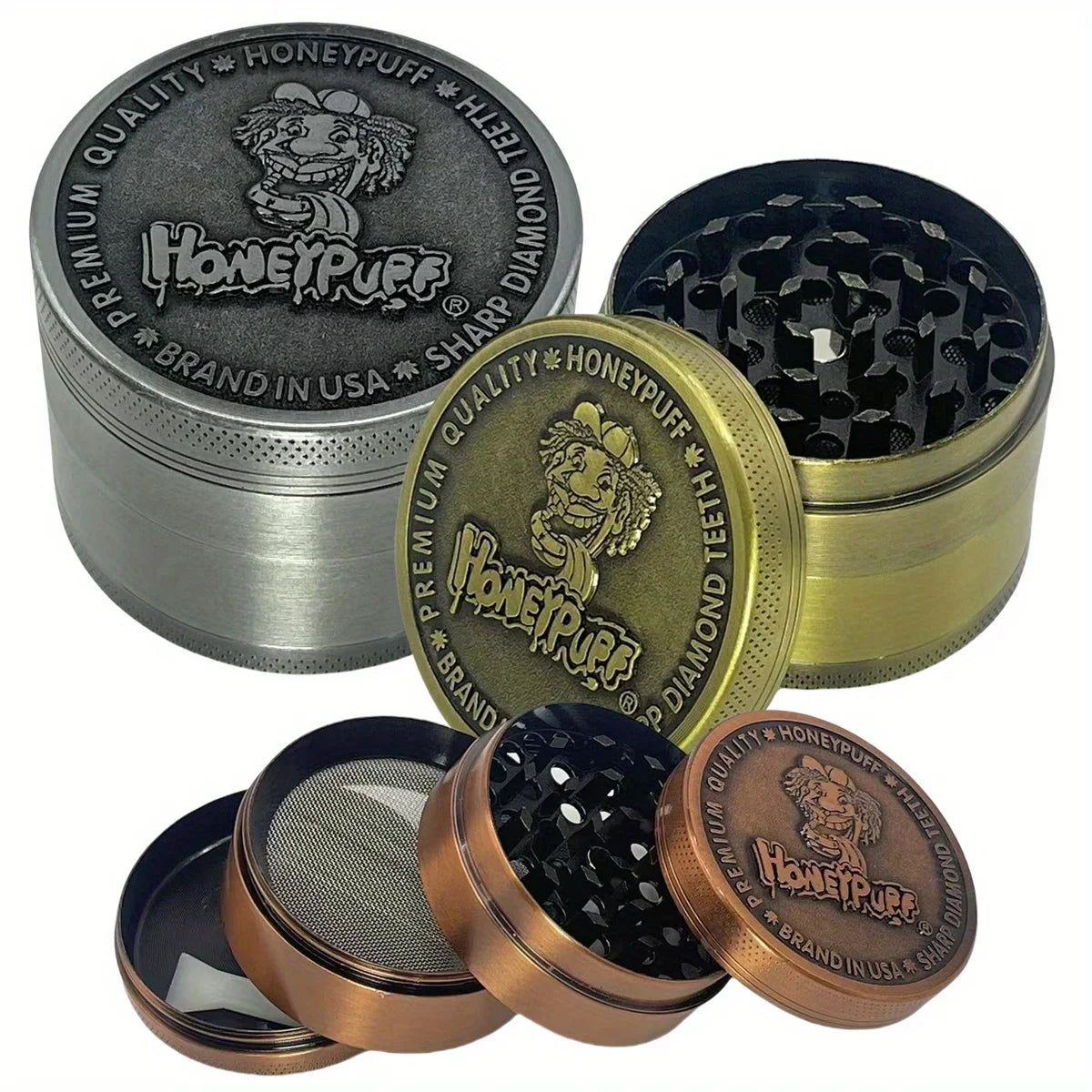2-Inch 4-Layer Metal Herb Grinder — Manual Spice, Pepper & Tobacco Mill for Smoking Accessories