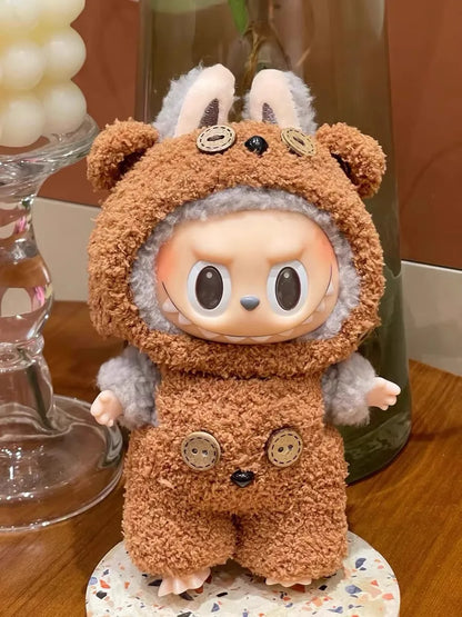 Labubu 17cm Doll Clothes Only — Fashion Hoodie Outfit for Model Dolls, Cute Xmas Accessory