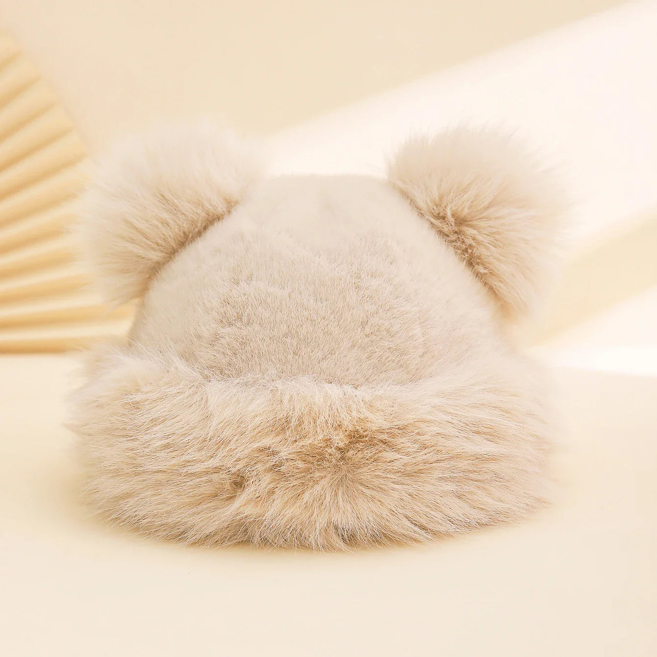 Autumn Winter Plush Big-Eared Wool Hat – Cute Solid Color Warm Ear-Protection Outdoor Beanie