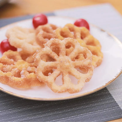 Cast Iron Rosette Mold Set: 5/7Pcs Bunuelos & Achappam Cookie Maker with Handle - Pastry Tools