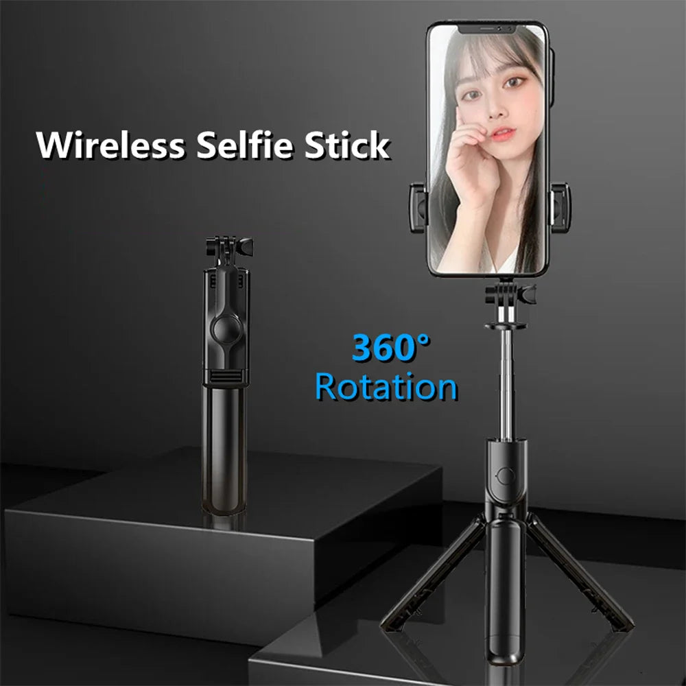 Wireless Bluetooth Selfie Stick Tripod – Foldable & Portable with Fill Light and Remote for iPhone & Android Phones