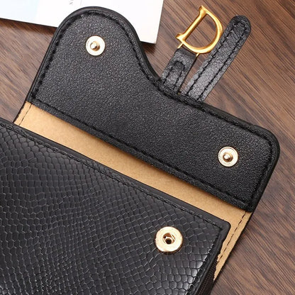 Women's Luxury PU Leather Card Holder Wallet: Mini Letter Wallet with Multi Card Slots - Small, Multi-Functional Clutch Bag