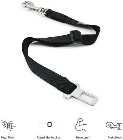Adjustable Pet Car Seat Belt - Vehicle Dog Harness Lead Clip for Safety, Traction Dog Collar Accessory