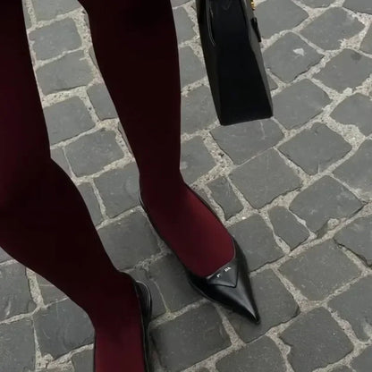 Talenza Women’s Super Elastic Tights – Slim Fit Plus Size Pantyhose Leggings for Spring, Autumn & Winter Wear (Red Sexy Style)