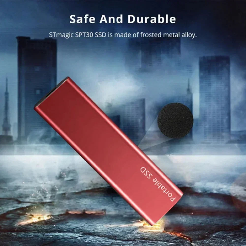 Portable SSD 1TB/2TB – High-Speed External Solid State Drive with USB 3.1/Type-C for Laptop, Phone, Mac, Windows