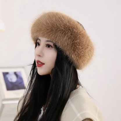 Winter Faux Fur Bucket Hat for Women – Fluffy Thick Plush Fisherman Hat, Coldproof & Windproof Skiing Fashion Panama Cap