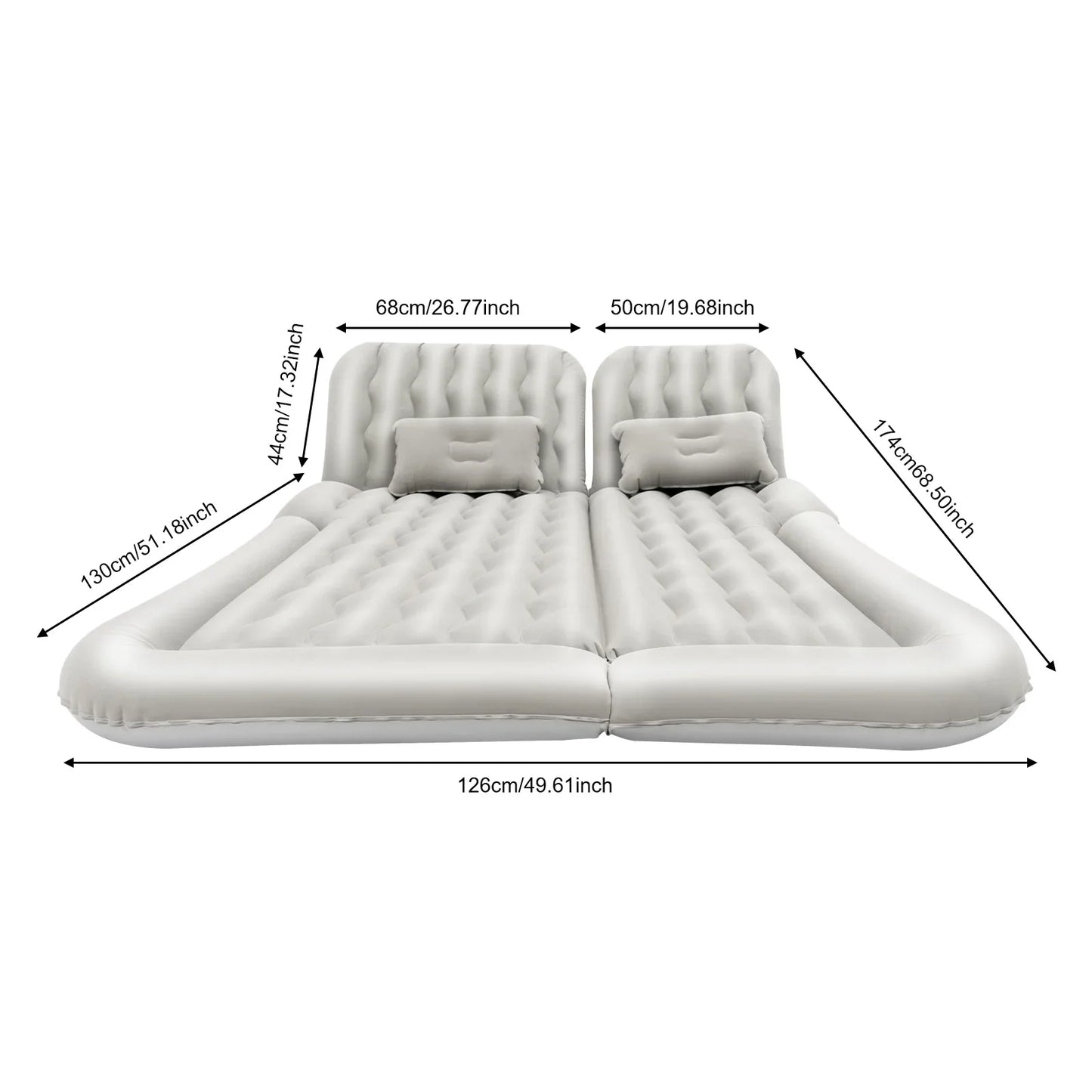 Universal Foldable Inflatable Car Bed - Portable Back Seat Air Mattress Set with Pump & Pillow