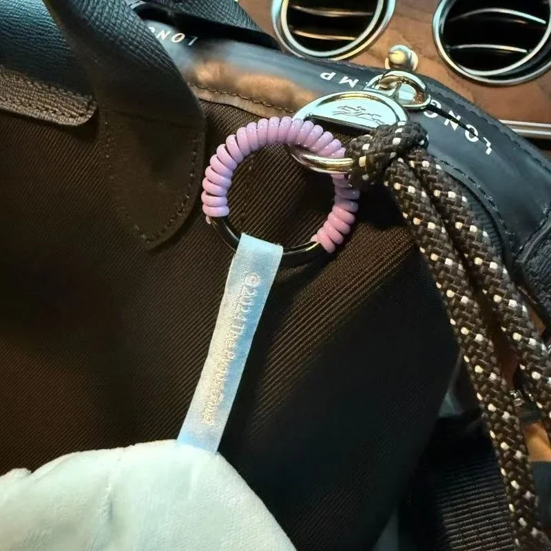 2PCS Labubu Silicone Anti-Drop Keychain Rope – Colorful Buckle Protection Ring